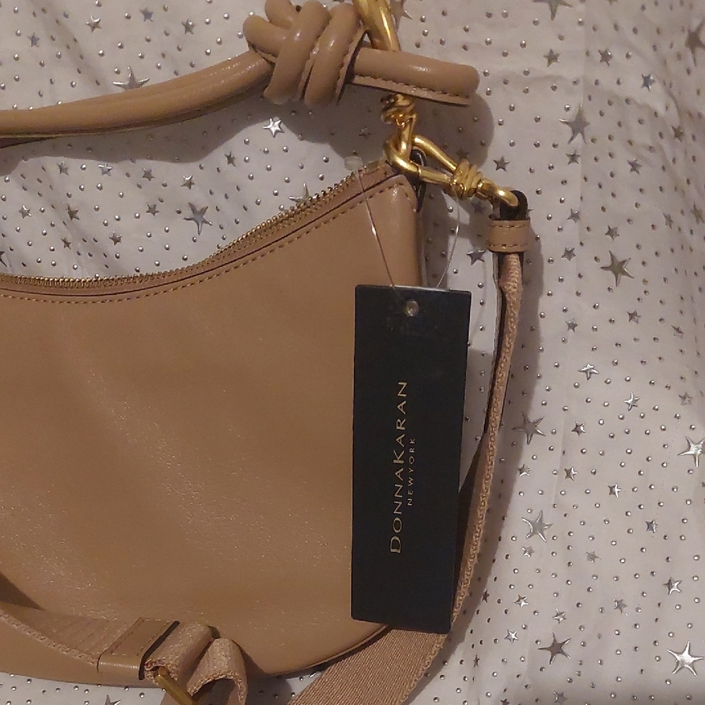 Donna Karan Roslyn Small Leather Hobo Bag - Fawn - Picture 5 of 10